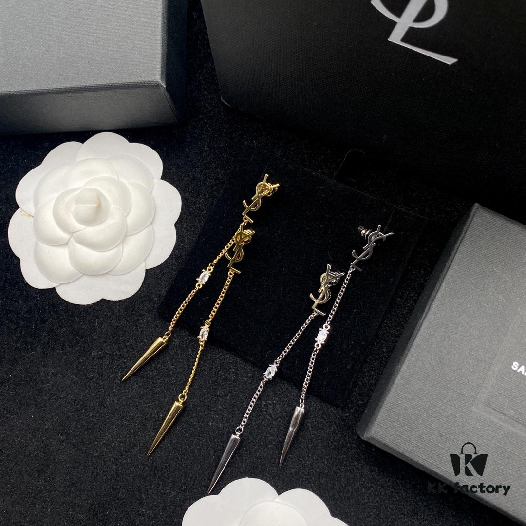 Saint Laurent YSL New Tassel Stud Earrings