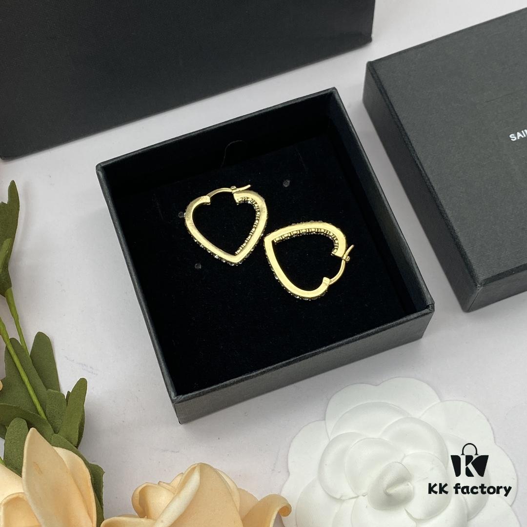 Saint Laurent YSL New Heart Stud Earrings