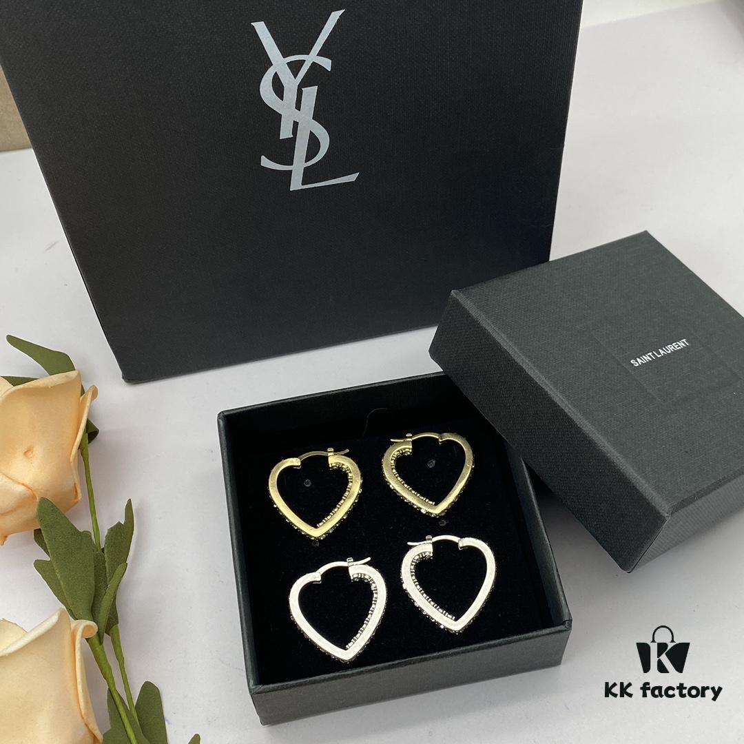 Saint Laurent YSL New Heart Stud Earrings
