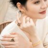693019c512f62673a6fad071 Buccellati Red, Pink, Blue Chalcedony, Black Onyx, White Shell, Green, Gray Shell, Turquoise Blue Open Ring in Rose Gold and White Gold In Stock
