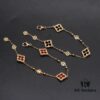 693019c912f62673a6fad078 Italian Luxury Jewelry Brand Buccellati Vintage Royal Style Clover Four-Petal Flower Diamond-Embedded Shell Agate Chalcedony Reversible Three-Flower Bracelet