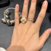 693019cc12f62673a6fad07a Buccellati Red, Pink, Blue Chalcedony, Black Onyx, White Shell, Green, Gray Shell, Turquoise Blue Open Ring in Rose Gold and White Gold In Stock