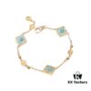 693019cd12f62673a6fad07d Italian Luxury Jewelry Brand Buccellati Vintage Royal Style Clover Four-Petal Flower Diamond-Embedded Shell Agate Chalcedony Reversible Three-Flower Bracelet