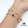 693019ce12f62673a6fad07f Italian Luxury Jewelry Brand Buccellati Vintage Royal Style Clover Four-Petal Flower Diamond-Embedded Shell Agate Chalcedony Reversible Three-Flower Bracelet