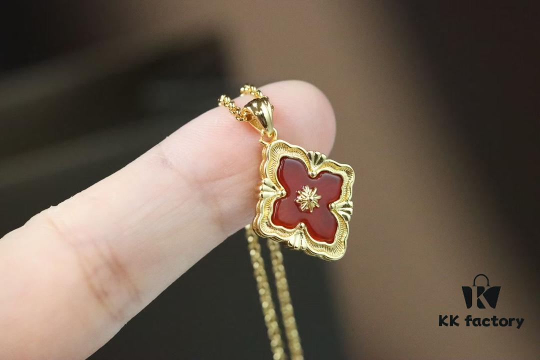 693019da12f62673a6fad08e New Arrival💗 💗 Buccellati Opera Tulle Palace-style Clover Double-sided Pendant Necklace