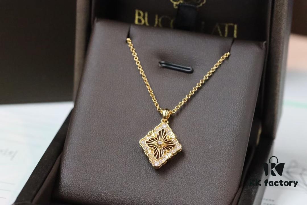 693019dc12f62673a6fad092 New Arrival💗 💗 Buccellati Opera Tulle Palace-style Clover Double-sided Pendant Necklace