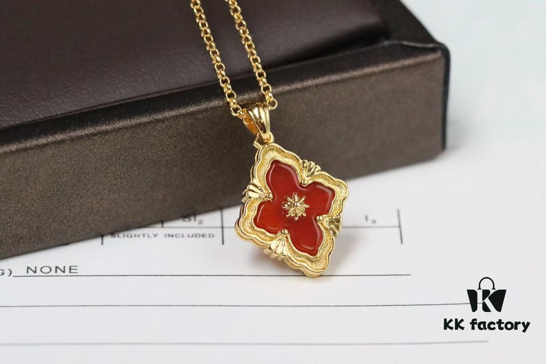 693019dd12f62673a6fad094 New Arrival💗 💗 Buccellati Opera Tulle Palace-style Clover Double-sided Pendant Necklace