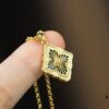 Buccellati Opera Tulle Four-Leaf Clover Dual-Sided Pendant Necklace with Blue Agate