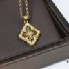 Buccellati Opera Tulle Four-Leaf Clover Dual-Sided Pendant Necklace with Blue Agate