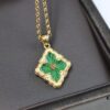 Buccellati Opera Tulle Four-Leaf Clover Dual-Sided Pendant Necklace with Blue Agate