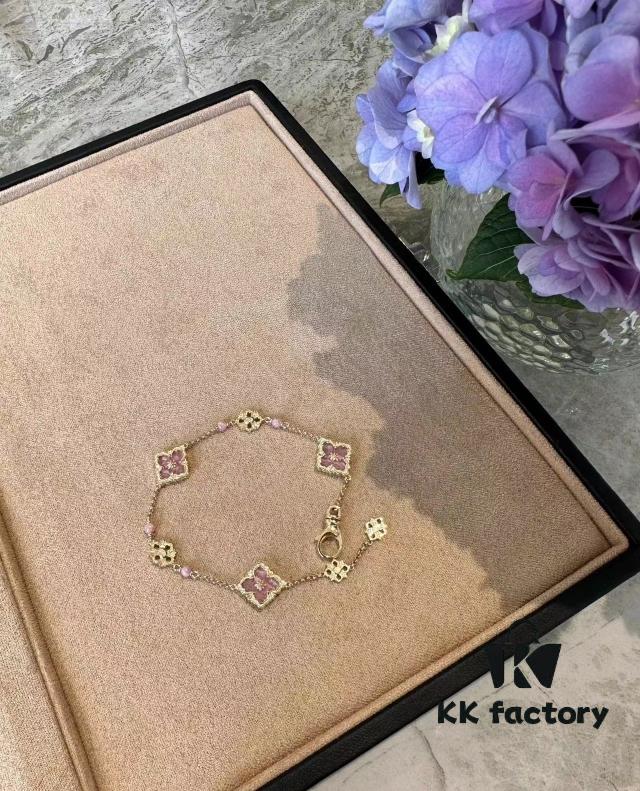 693019f812f62673a6fad0b5 Buccellati Rhodonite Three-Flower Bracelet in Limited Edition Red, Often Out of Stock, A Beauty Unique from VCA