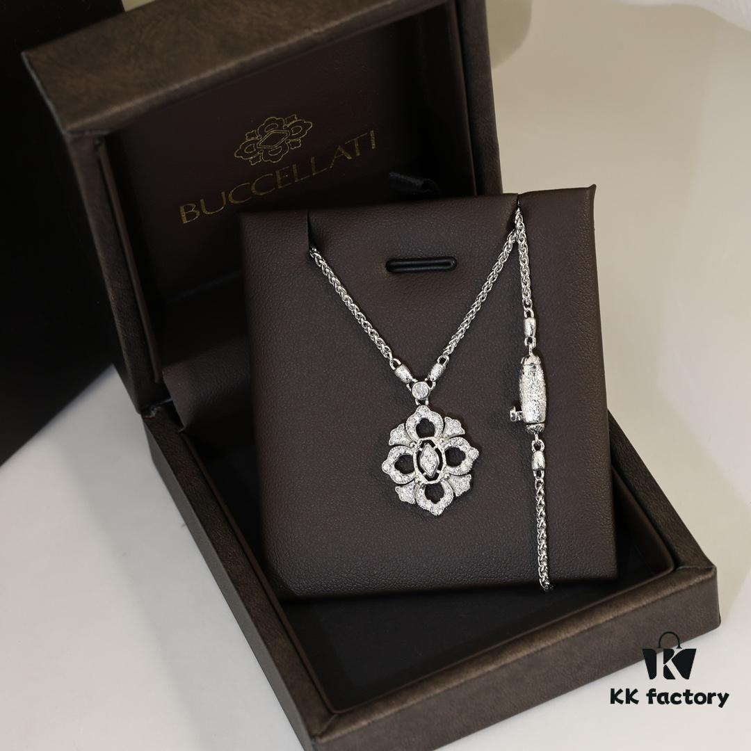69301a1512f62673a6fad0db Buccellati Italian Luxury Jewelry Vintage Royal Style Diamond-Cut Clover Double-Sided Necklace V Gold Material 18K Thick Gold Plating Original Chain End Original Clasp High Quality