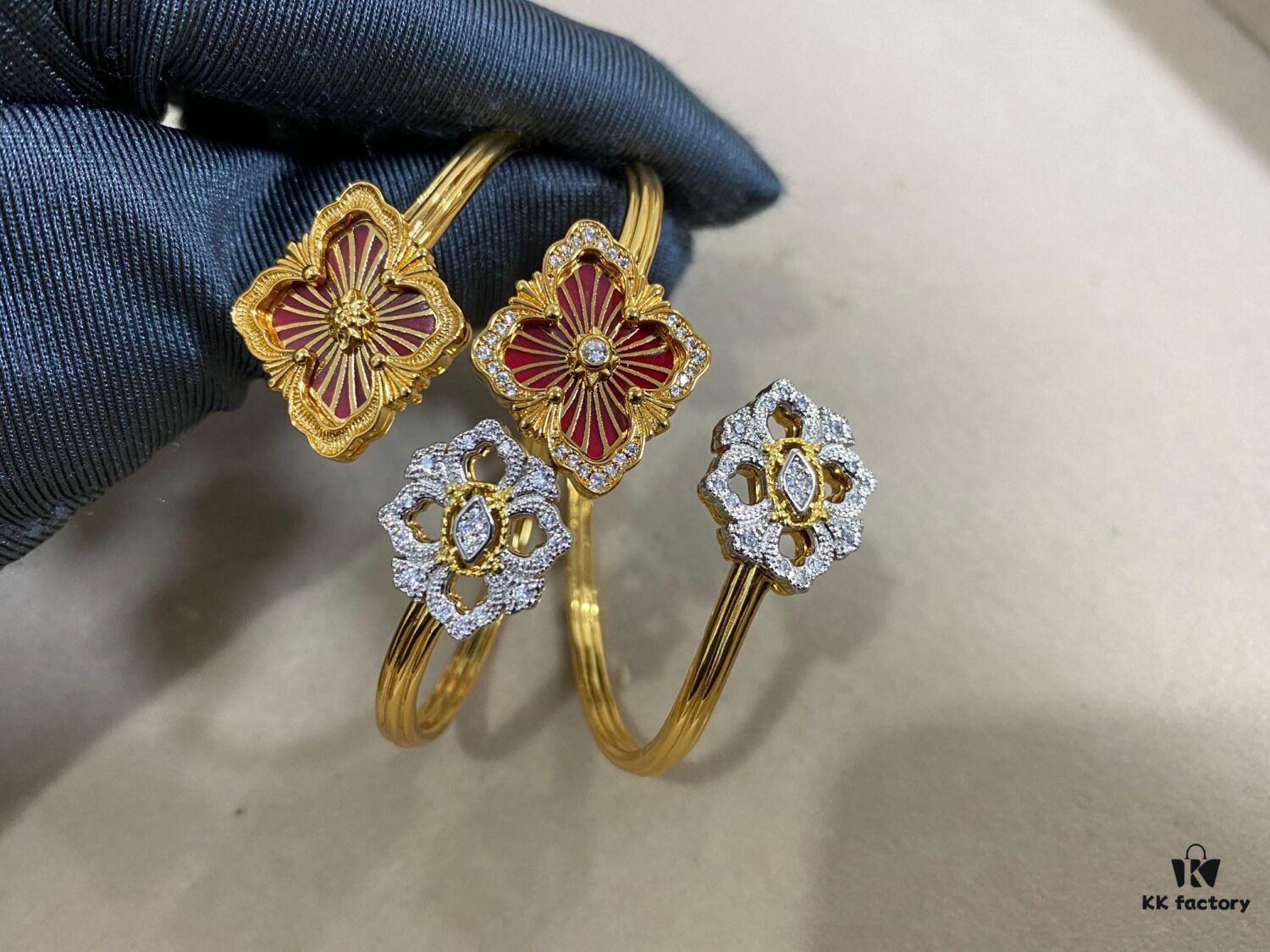 Buccellati Open Bangle Bracelet with CNC Design