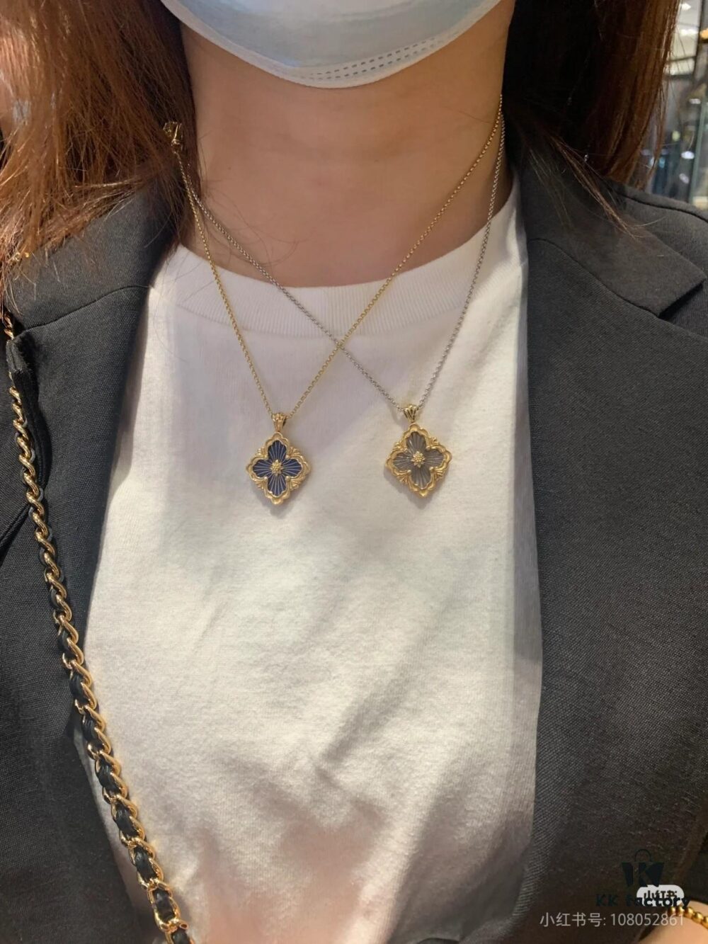 Buccellati Openwork Necklace in Gold and White Gold Bicolor
