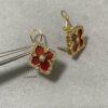 69301a3212f62673a6fad0f6 Buccellati Opera Grand Red Enamel Earrings, Vintage Court-style Four-Leaf Clover, Large Size