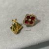 69301a3412f62673a6fad0f8 Buccellati Opera Grand Red Enamel Earrings, Vintage Court-style Four-Leaf Clover, Large Size