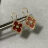 69301a3a12f62673a6fad0fd Buccellati Opera Grand Red Enamel Earrings, Vintage Court-style Four-Leaf Clover, Large Size