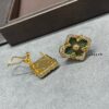 69301a5312f62673a6fad115 Buccellati Opera Grande Series Large Green Enamel Earrings, Vintage Court Style Four-Leaf Clover with Rigato Silk-Craft Finish