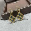 69301a5812f62673a6fad117 Buccellati Opera Grande Series Large Blue Enamel Earrings, Baroque-Style Four-Leaf Clover with Rigato Silk-Textured Finish
