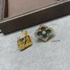 69301a5e12f62673a6fad11e Buccellati Opera Grande Series Large Blue Enamel Earrings, Baroque-Style Four-Leaf Clover with Rigato Silk-Textured Finish
