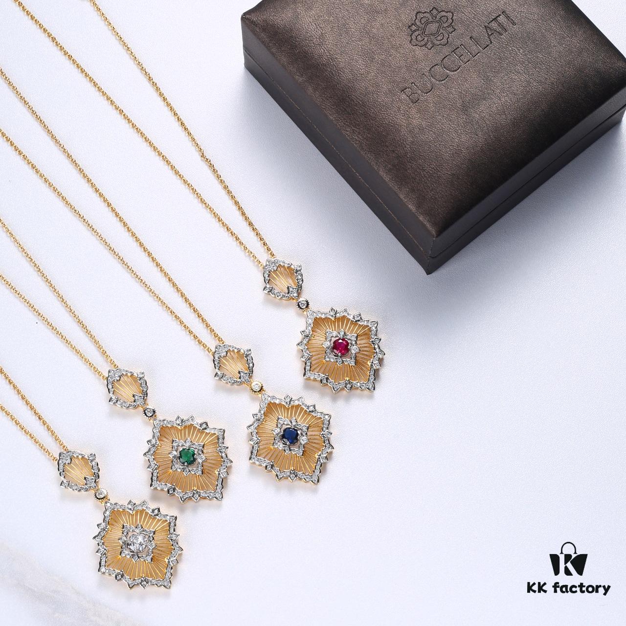 69301a6912f62673a6fad127 Buccellati lacework mesh openwork bicolor rose gold + white gold, yellow gold + white gold necklace
