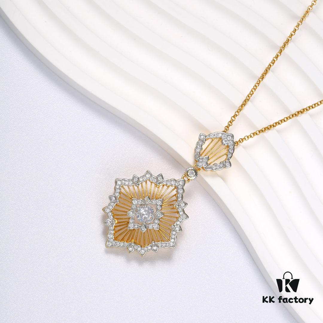 69301a6c12f62673a6fad12b Buccellati lacework mesh openwork bicolor rose gold + white gold, yellow gold + white gold necklace