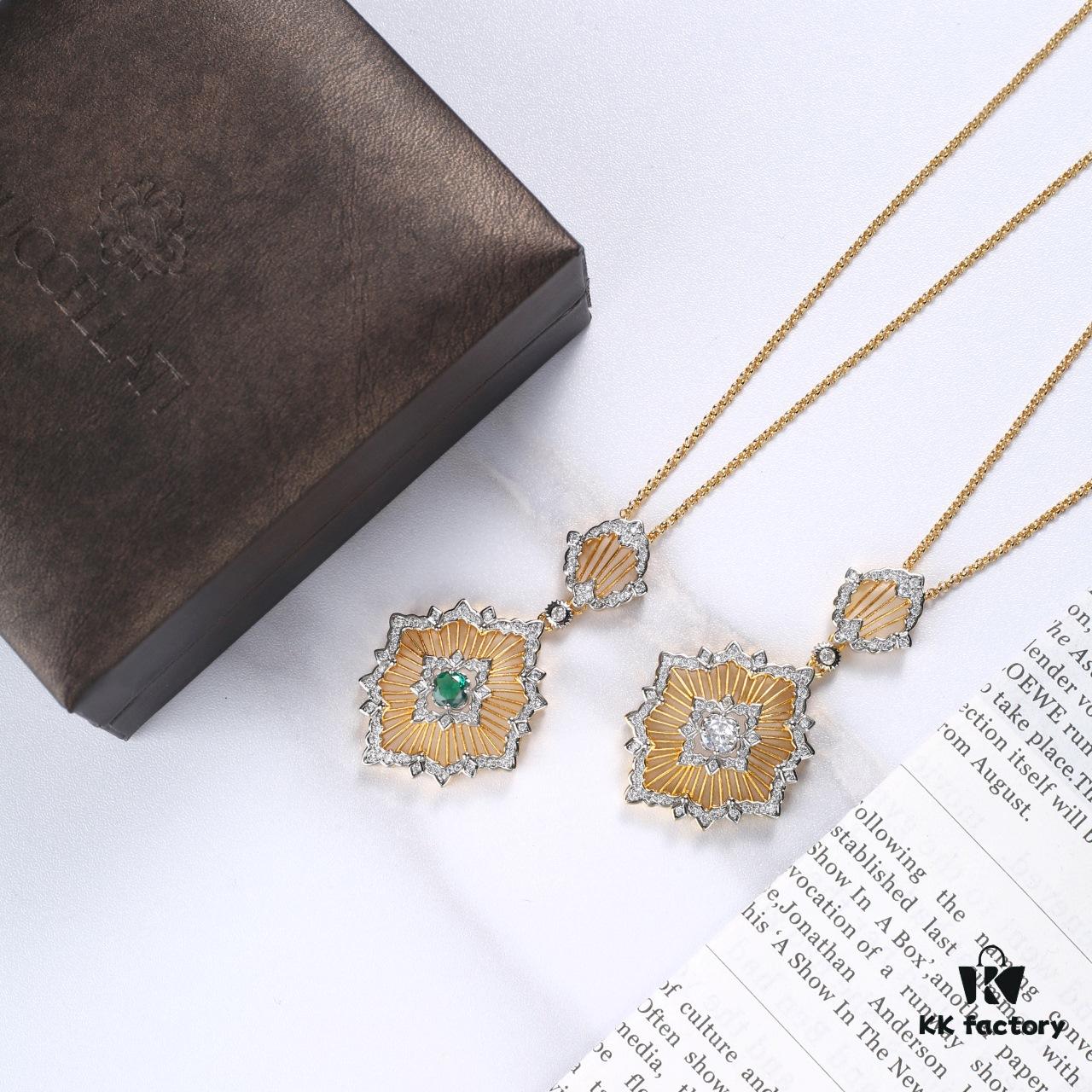 69301a6d12f62673a6fad12f Buccellati lacework mesh openwork bicolor rose gold + white gold, yellow gold + white gold necklace