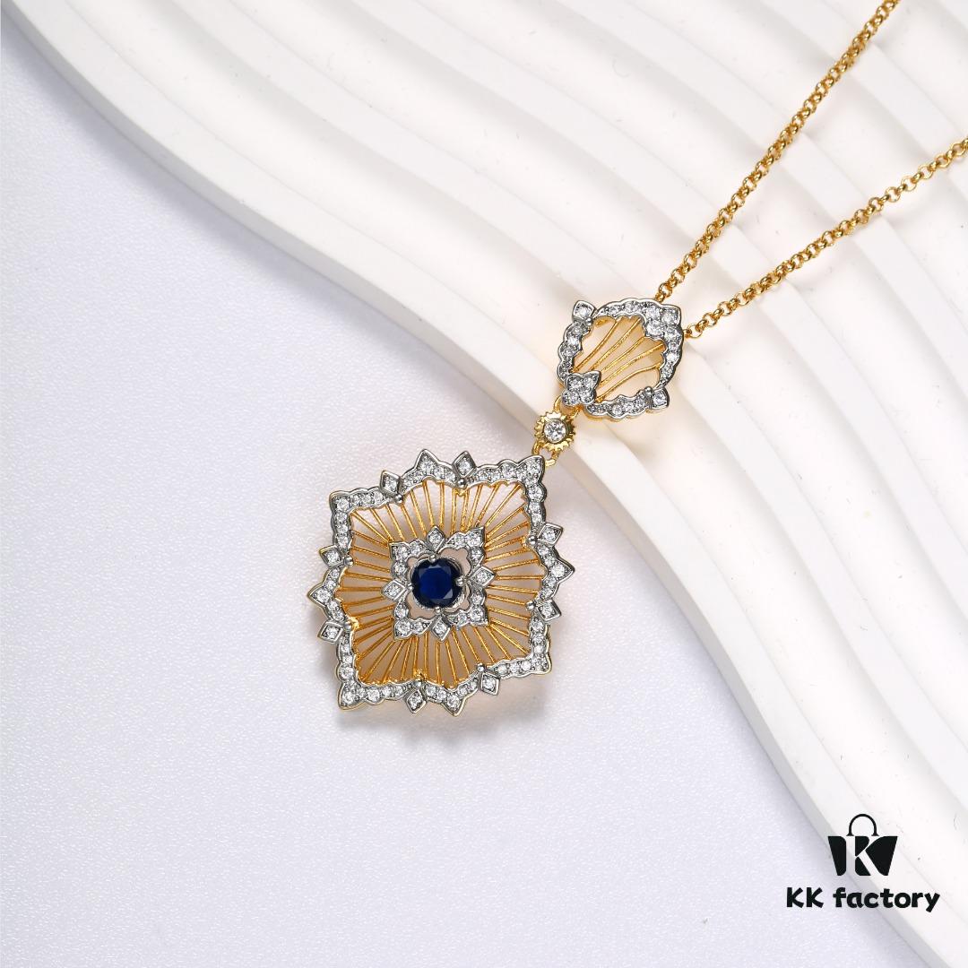 69301a6e12f62673a6fad130 Buccellati lacework mesh openwork bicolor rose gold + white gold, yellow gold + white gold necklace