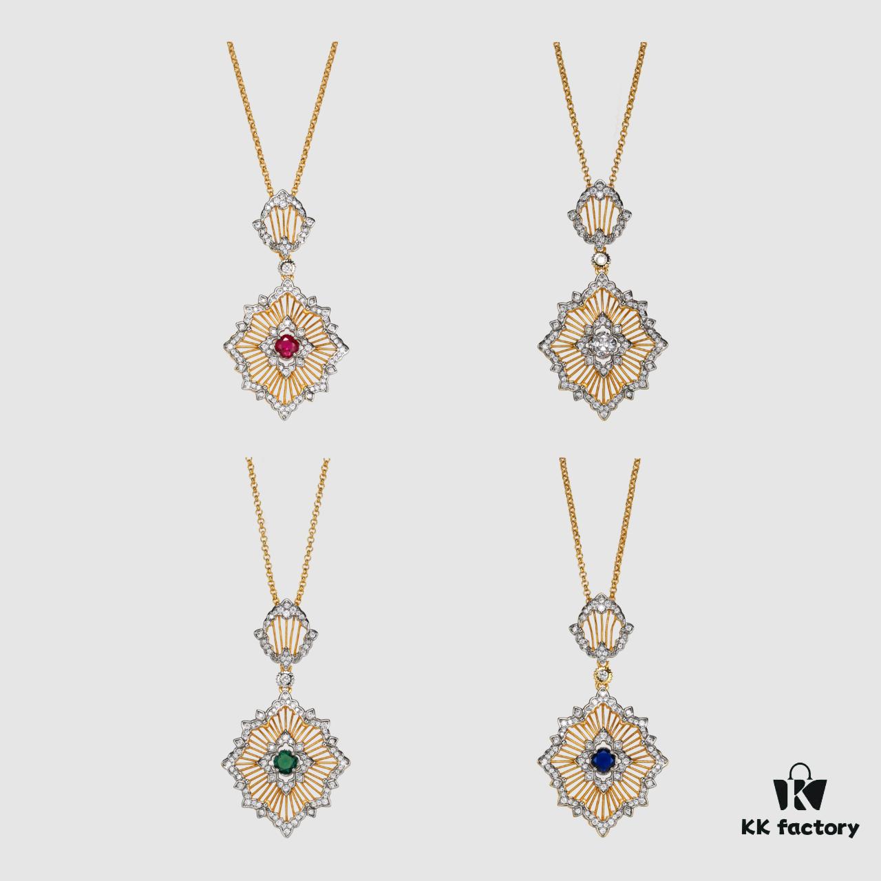 69301a7012f62673a6fad132 Buccellati lacework mesh openwork bicolor rose gold + white gold, yellow gold + white gold necklace