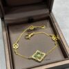 69301a7212f62673a6fad135 Buccellati Large Opera Garden Series Green Enamel Bracelet, Vintage Court-style Clover and Four-petal Shell Double-sided Necklace