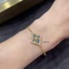69301a7812f62673a6fad13d Buccellati Opera Maxi Blue Enamel Bracelet, Retro Court-style Clover and Four-petal Shell Double-sided Necklace with Rigato Silk Finish and Geometric Diamond Inlay