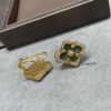 69301a7f12f62673a6fad146 Buccellati Opera Grande Series Large Green Enamel Earrings, Vintage Court Style Four-Leaf Clover with Rigato Silk-Craft Finish