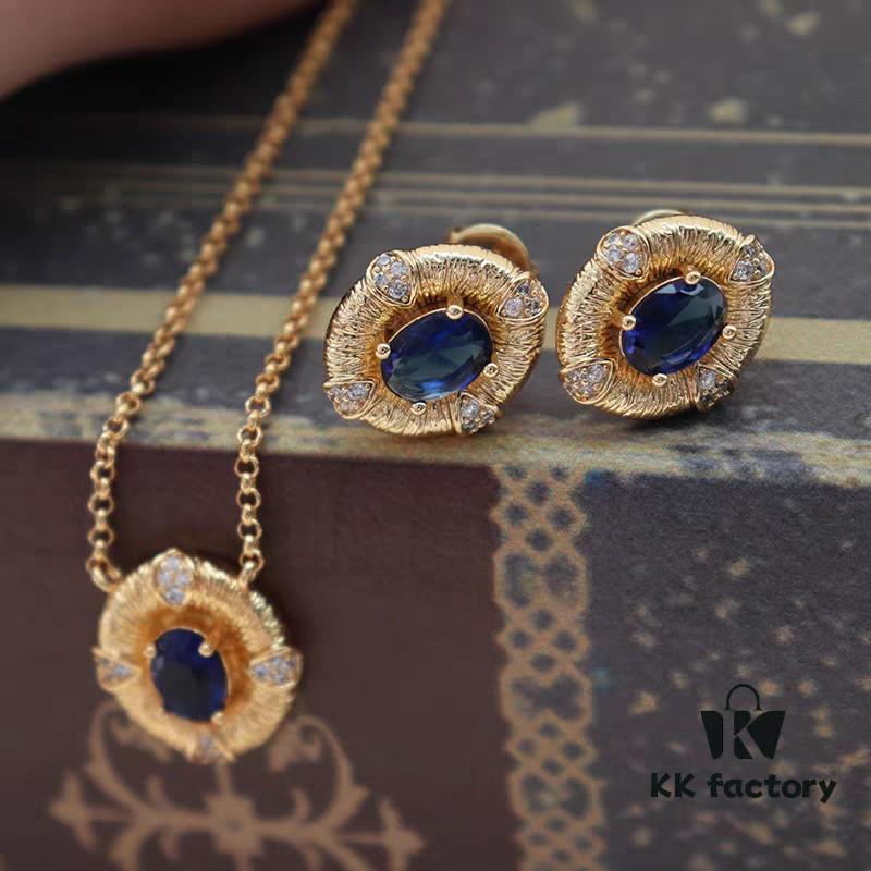 Authentic Buccellati Silk-Finished Chalcedony Necklace