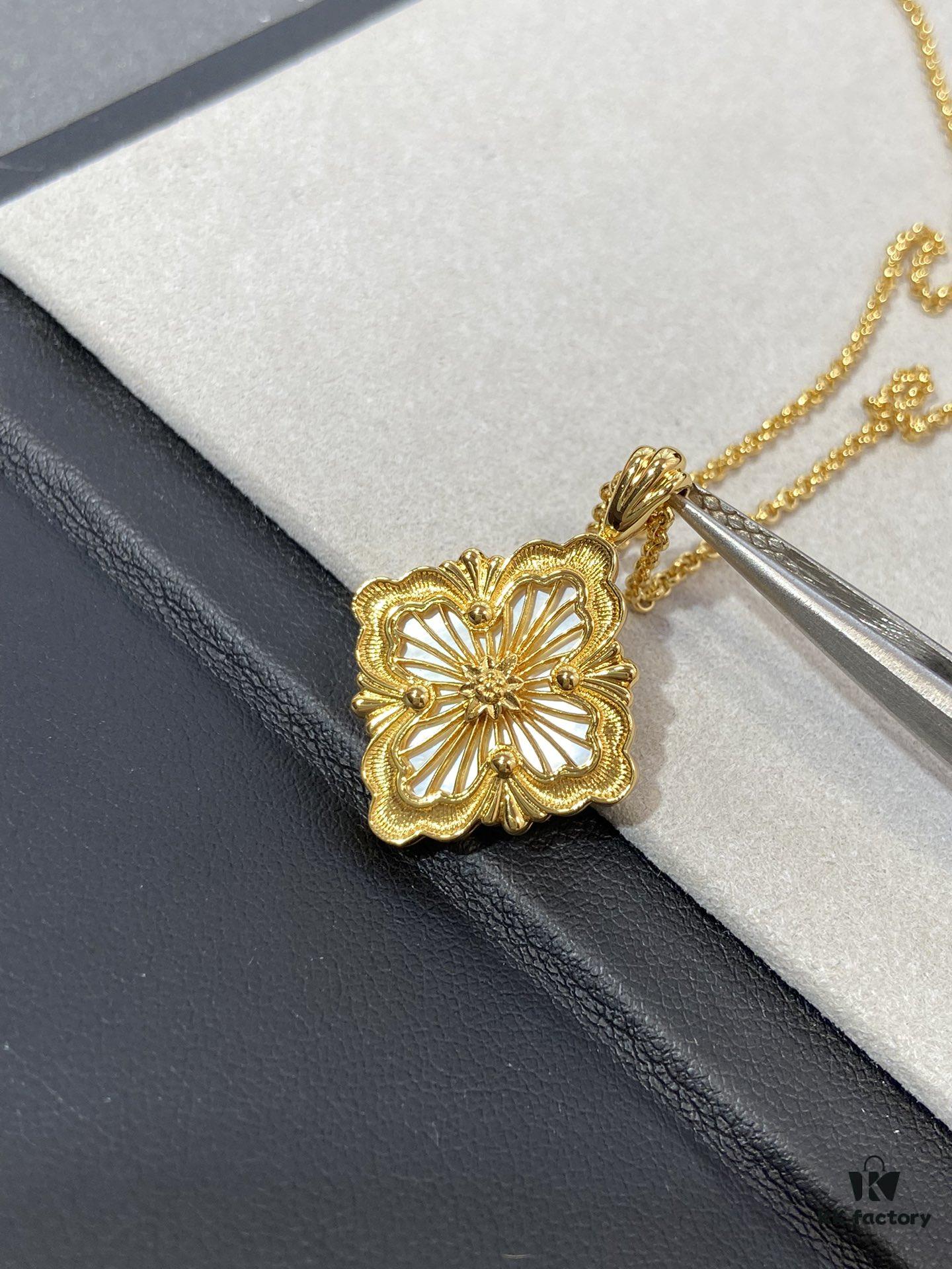 69301aaf12f62673a6fad17b Hand-Pulled Gold Wire with Enamel and White Mother-of-Pearl Inlay Jewelry