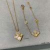 69301abc12f62673a6fad18d Buccellati Large Opera Series White Mother-of-Pearl Bracelet, Vintage Court Style Clover and Four-Petal Flower Double-Sided Necklace