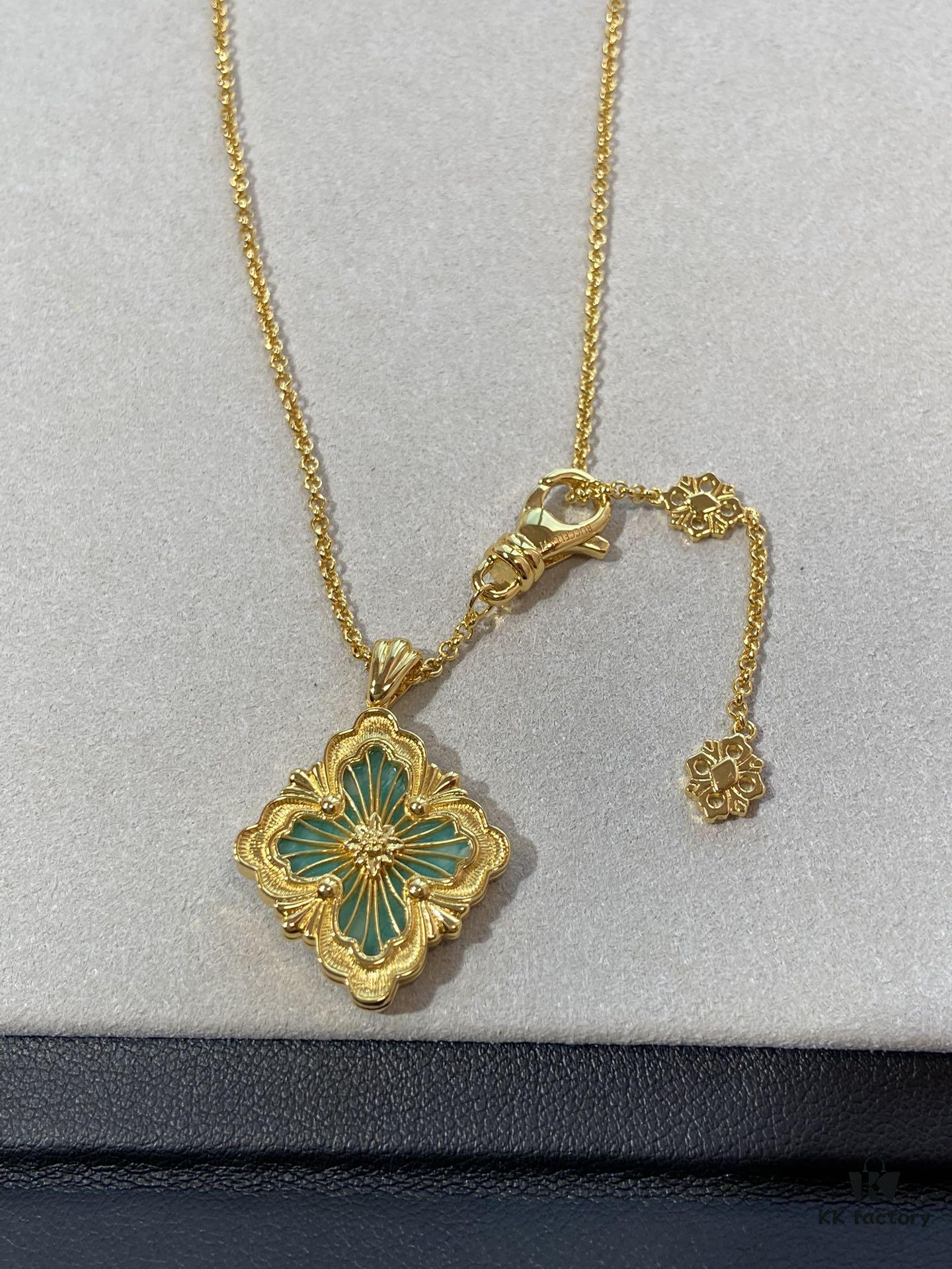 69301ac112f62673a6fad192 Handcrafted Gold Wire Inlaid with Tianhe Stone and Enamel, V-Gold Plated 22K Gold Hollow Design