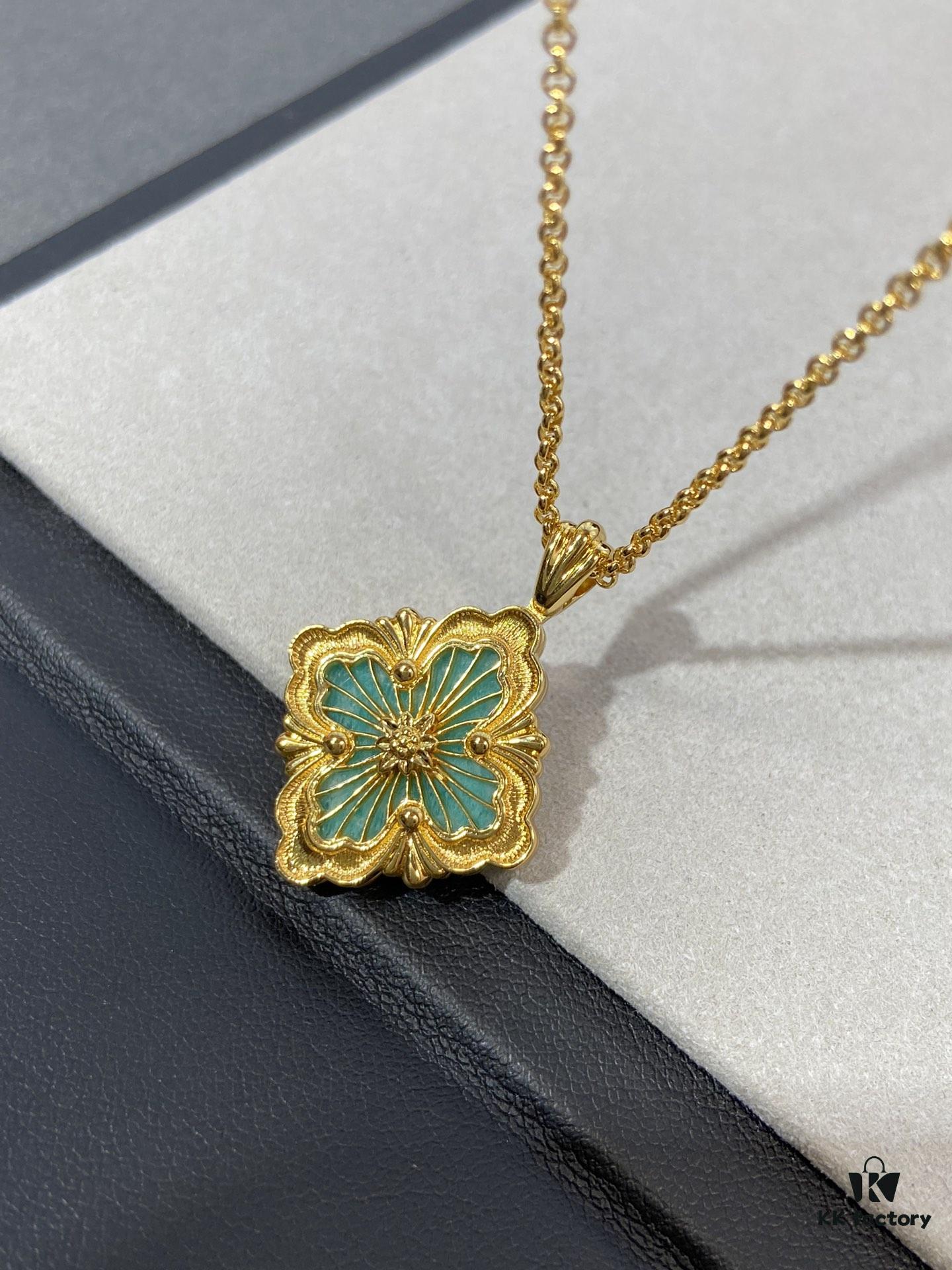 69301ac312f62673a6fad195 Handcrafted Gold Wire Inlaid with Tianhe Stone and Enamel, V-Gold Plated 22K Gold Hollow Design
