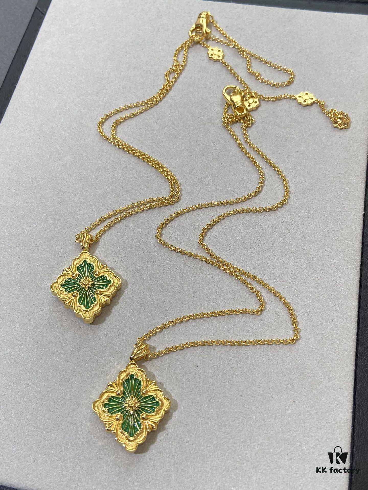 Green Enamel Buccellati Opera Necklace