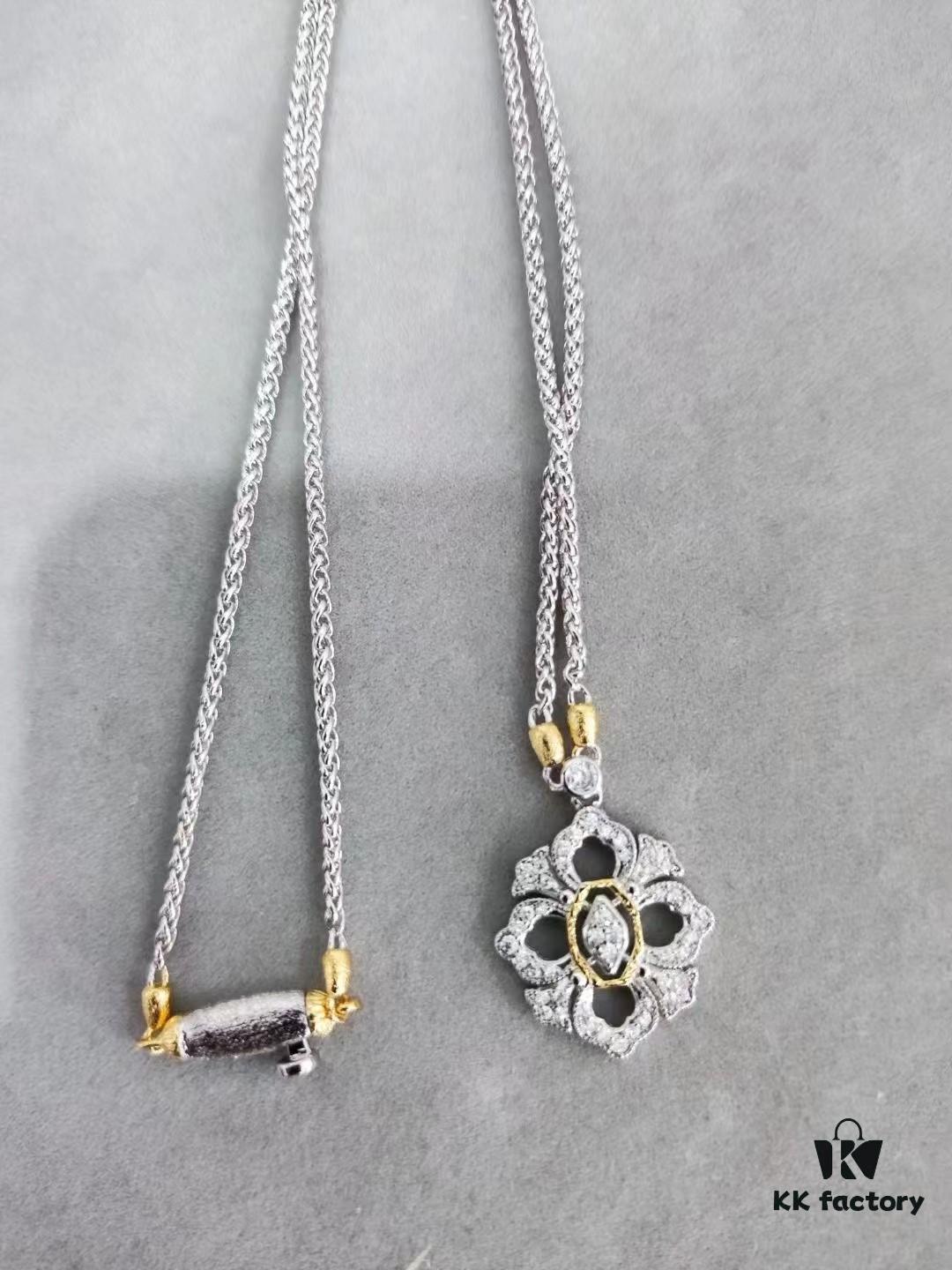 69301adf12f62673a6fad1b5 Buccellati Full Diamond Twisted Rope Necklace in White Gold with Two-Tone Plating