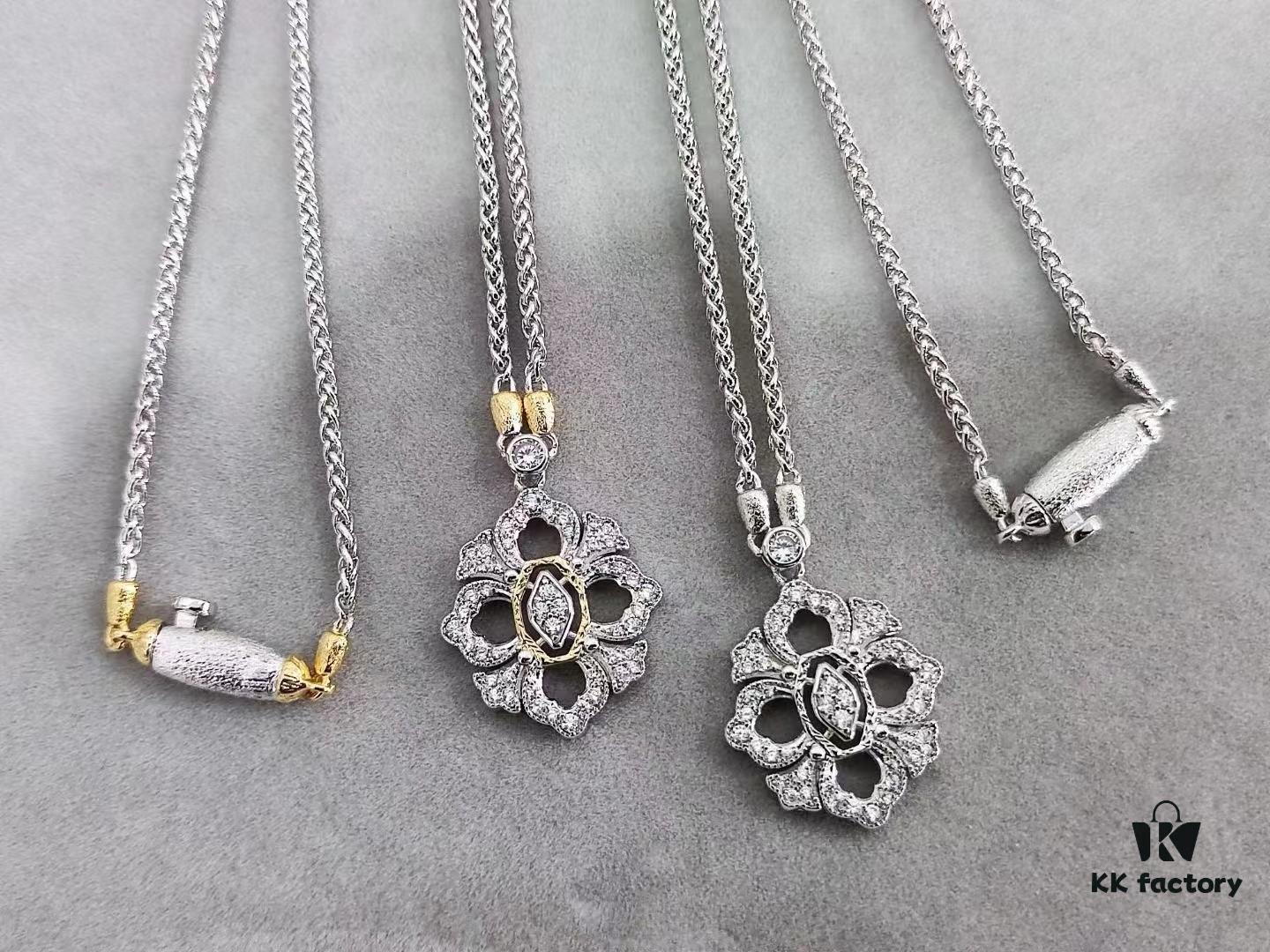 69301ae212f62673a6fad1b7 Buccellati Full Diamond Twisted Rope Necklace in White Gold with Two-Tone Plating