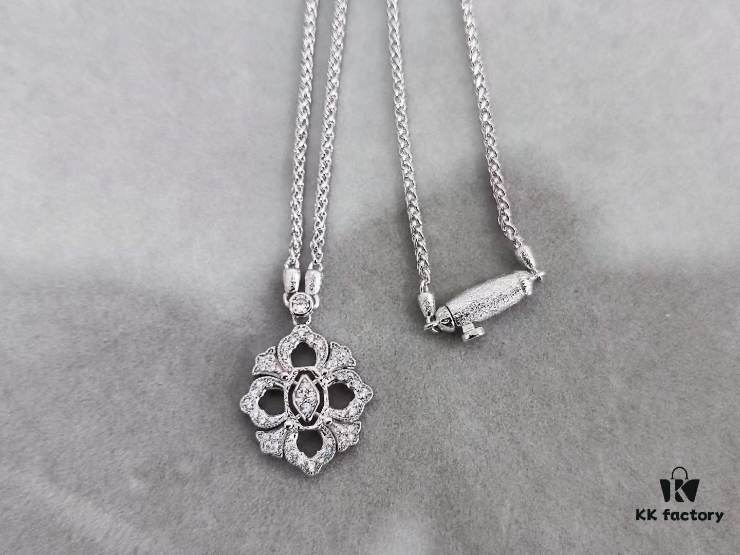 69301ae412f62673a6fad1b8 Buccellati Full Diamond Twisted Rope Necklace in White Gold with Two-Tone Plating