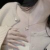 69301af612f62673a6fad1c9 Buccellati Italian Luxury Jewelry Vintage Royal Style Diamond-Set Twisted Clover Shell Agate Chalcedony Reversible Necklace V Gold Material 18K Thick Gold Plating Original Chain End Original Clasp High Quality