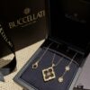 69301af812f62673a6fad1cd Buccellati Italian Luxury Jewelry Vintage Court Style Diamond-Cut Clover Shell Agate Chalcedony Double-Sided Necklace V Gold Material 18K Thick Gold Plating Original Chain End Original Clasp High Quality
