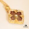 69301b0012f62673a6fad1d8 Buccellati Italian Luxury Jewelry Vintage Royal Style Diamond-Cut Clover Shell Agate Chalcedony Reversible Necklace in V Gold 18K Thick Gold Plating Original Chain End and Clasp High Quality