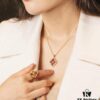 69301b0112f62673a6fad1d9 Buccellati Italian Luxury Jewelry Vintage Royal Style Diamond-Cut Clover Shell Agate Chalcedony Reversible Necklace in V Gold 18K Thick Gold Plating Original Chain End and Clasp High Quality