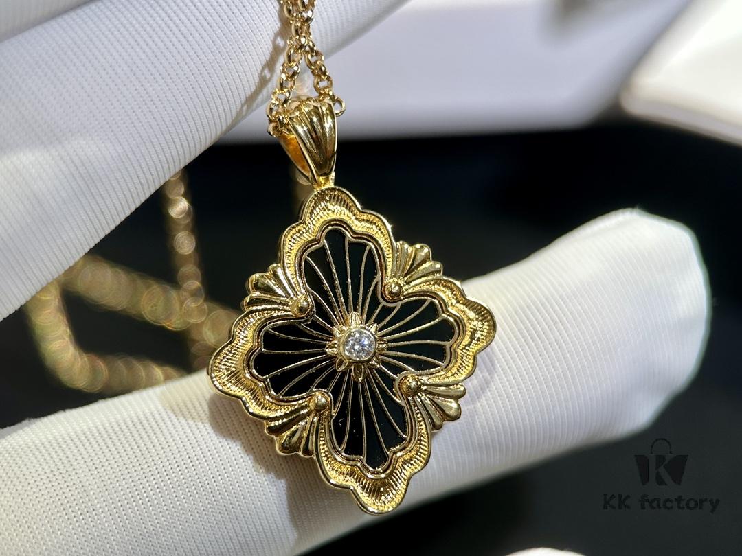 69301b1312f62673a6fad1e8 Market First Release‼️ Black Onyx Necklace #Brushed Four-Leaf Clover Diamond-Set Necklace Buccellati Opera Large Diamond Necklace 💎 Retro Stylish Versatile High-End Piece Exquisite Italian Brushed Craftsmanship 🧚♀️ Mysterious Black Onyx
