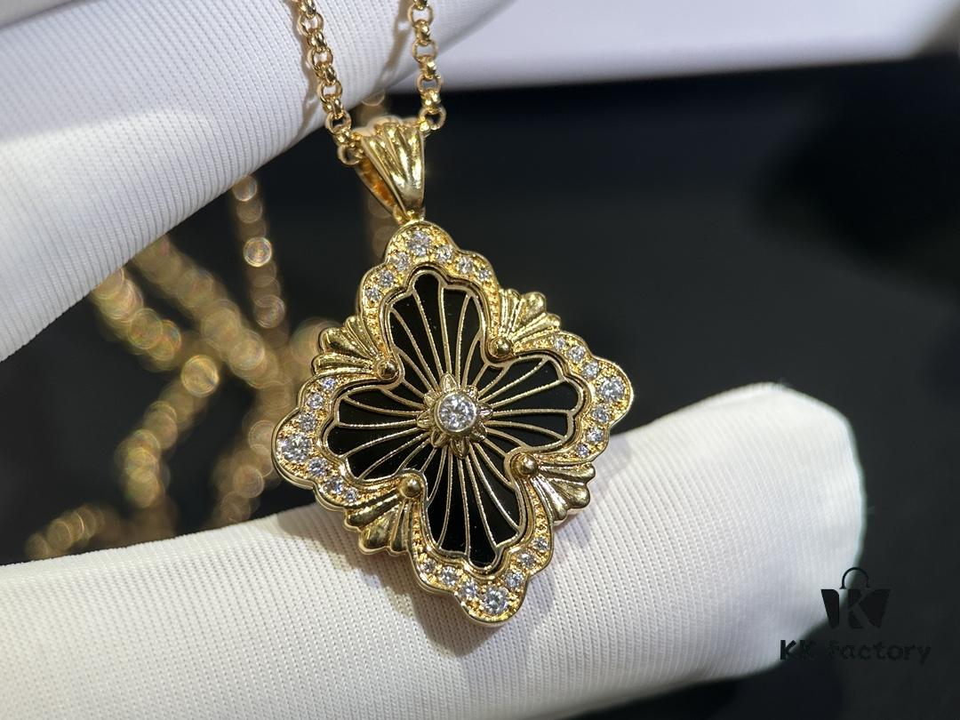 69301b1512f62673a6fad1e9 Market First Release‼️ Black Onyx Necklace #Brushed Four-Leaf Clover Diamond-Set Necklace Buccellati Opera Large Diamond Necklace 💎 Retro Stylish Versatile High-End Piece Exquisite Italian Brushed Craftsmanship 🧚♀️ Mysterious Black Onyx