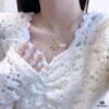 Buccellati Vintage Court-style Diamond-Set Twisted Four-Leaf Clover Shell Agate Chalcedony Double-sided Necklace