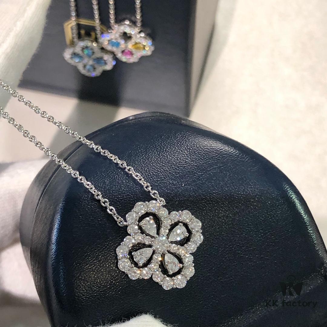 69301c0712f62673a6fad2aa HW Diamond Loop Series Gemstone Necklace, ZP Development Version - Bestselling Teardrop White Diamond Style