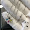 69301c1212f62673a6fad2b3 HW Diamond Loop Series Gemstone Necklace in S925 Sterling Silver with Thick Gold Plating, Clover Pendant with Multi-Color Stones and Zircon Accents
